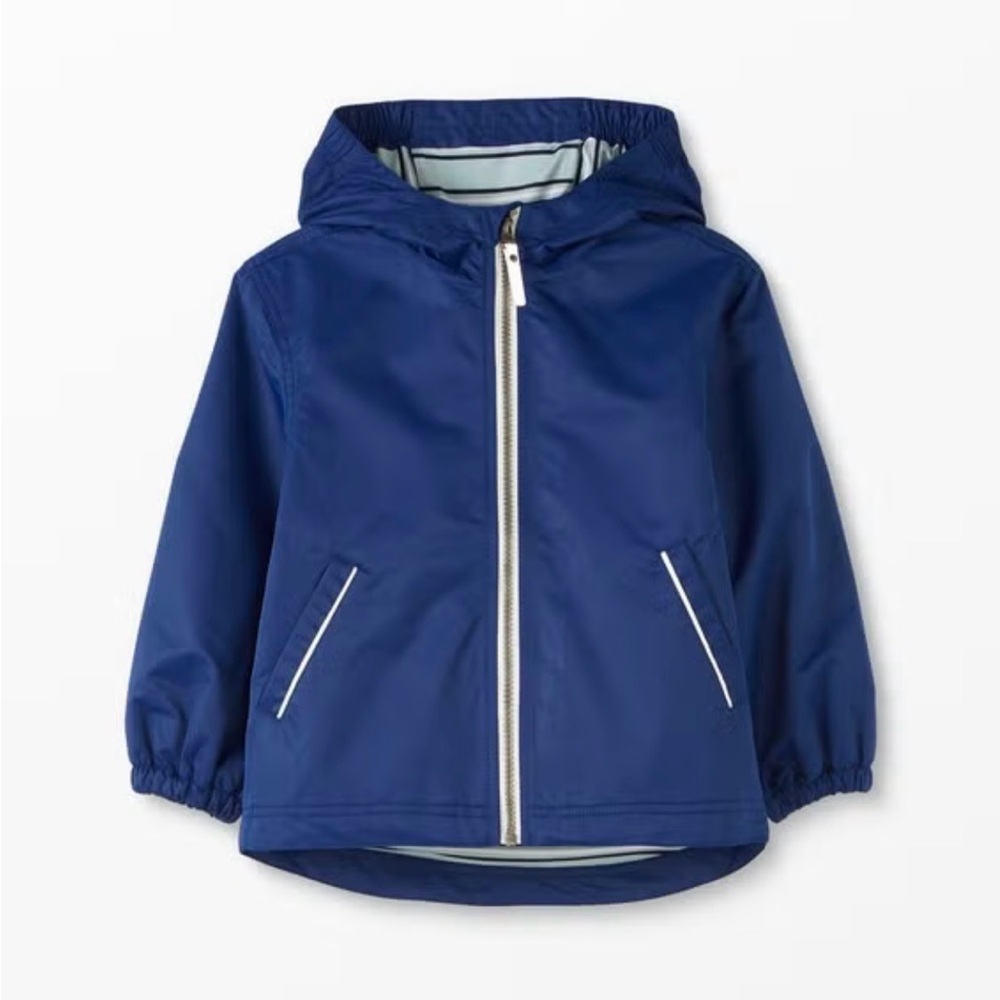 Hanna Andersson Navy Blue Wind At Your Back Anorak Size 5 Rain Jacket Striped